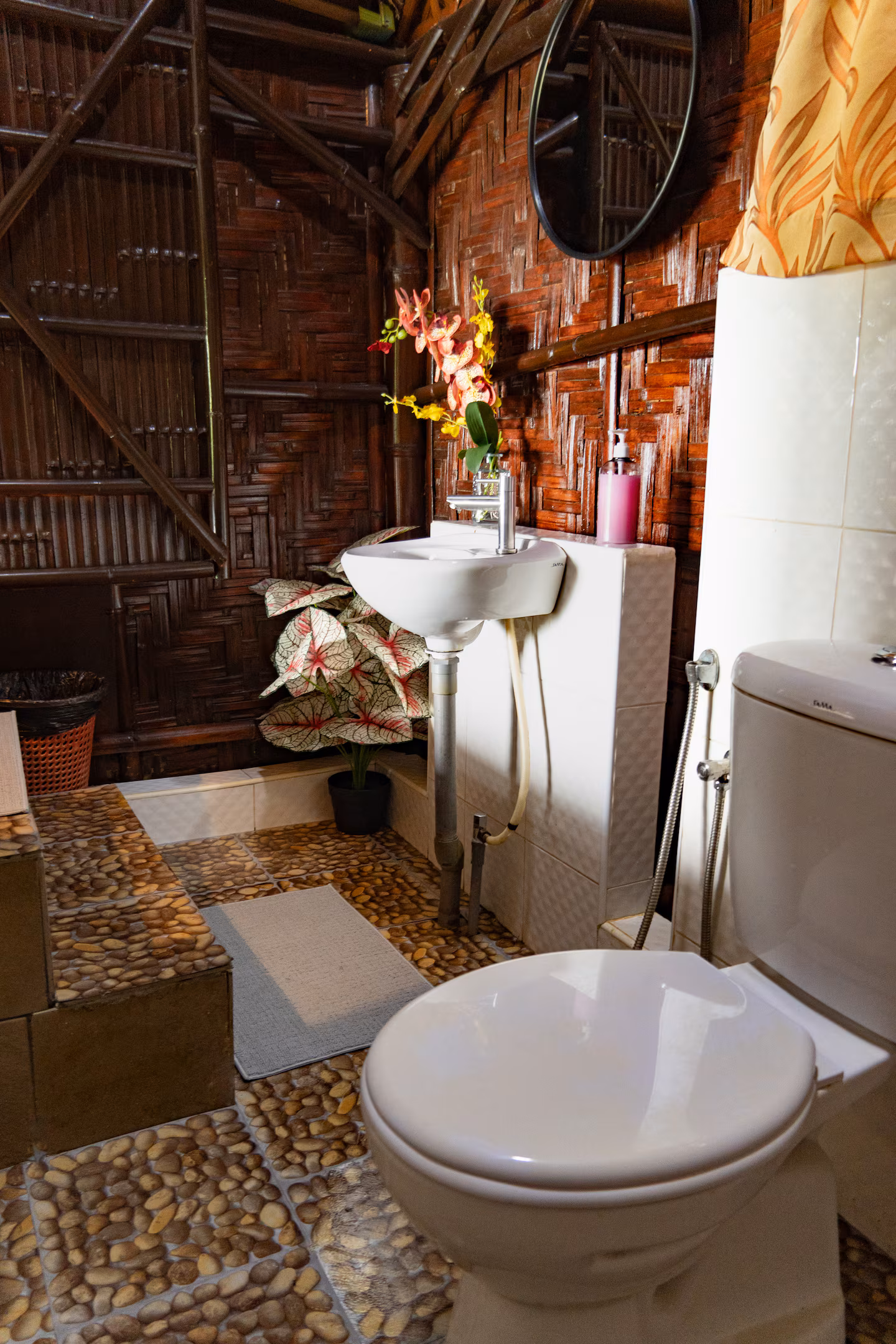 Sunset Bambu Villa bedroom with paddy view